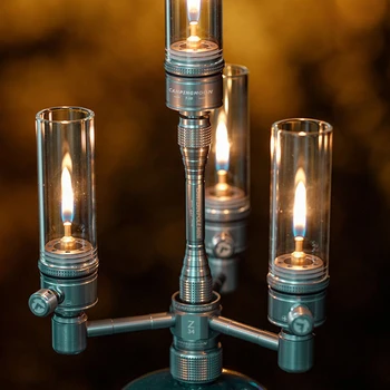  Lempos kempingo žibintas lauke nešiojamas žvakių šviesos dujų degiklis dujų žibintas švelnios šviesos lempa aliuminio lydinio kempingas