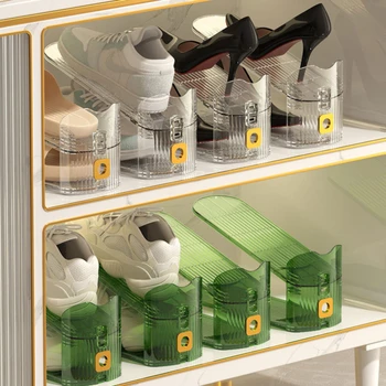 Lengvas prabangus batų laikymo stovas Integruotas reguliuojamas buitinis dvisluoksnis plastikinis batų stovas Laikymo organizatorius šaldytuvas
