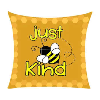 Letter Little Bee Linen Printed Pillow Set To Home Sofa Decoration Pillow Cushion Cover