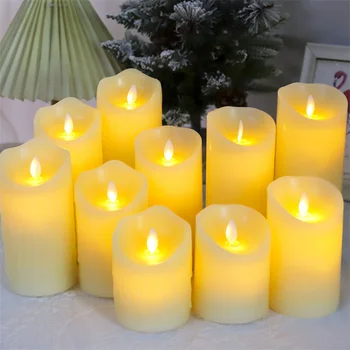 Liepsnojančios mirgančios elektroninės žvakės LED žvakės Baterija valdomas namų dekoras Gimtadienio viešbučio vestuvių žvakės priedai
