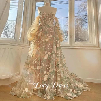 Lucy Line Oficialios suknelės prom ilgų suknelių vakarėlis Elegantiškas prabangus įžymybių perlų gėlės Mielosios fėjos sijonas