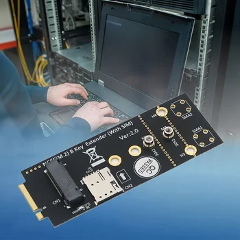 M.2(NGFF) B rakto adapteris su SIM lizdu 3G / 4G / 5G moduliui palaiko NANO SIM kortelę ir 3042 / 3052 tipo M.2 rakto B kortelės dydį