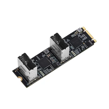 M.2 PCIe3.0 iki 8 prievadų SATA 6G daugiklio valdiklio kortelė B / M raktas NGFF su 2 mini SAS sąsaja Kiekvienas prievadas atvyksta 6Gbps