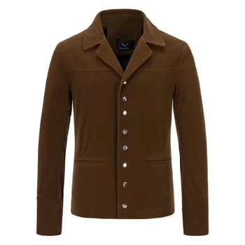 Madingas vintažinis striukinis paltas vyrams Retro Slim Fit Gold Velvet Lapel Vyriškas paltas Fashion Casual Autumn Winter Jacket Hombre M-5XL