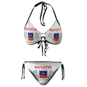 Majoto vėliava (vietinė) Bikinio maudymosi kostiumas Karštas išpardavimas Egzotiškas bikinis Humoras Grafinė paplūdimio apranga Vintažinis maudymosi kostiumėlis