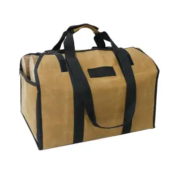 Malkų maišas Neperšlampamas malkų krepšys Sulankstomas malkų krepšys Laikiklis su rankenomis Rąstų tote nešiojimo krepšys kelionei į kempingą