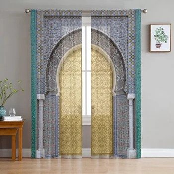Marokietiškos durys Tiulio užuolaidos svetainei Spausdinta 