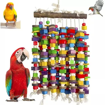 Mediniai paukščių žaislai Didelis paukščių kramtomasis žaislas Papūga Paukščiai Žaislai Priedai Didelis papūgos narvas Įkandimo žaislas Afrikos pilkiesiems makauliams Kakadu