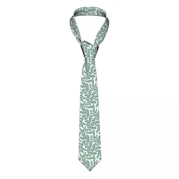Mens Tie Classic Skinny Adiantum Leaves Neckties Narrow Collar Slim Casual Tie Accessories Gift
