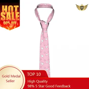 Mens Tie Slim Skinny Funny Pink Sheep Necktie Fashion Necktie Free Style Vyriški kaklaraiščiai Vestuvės