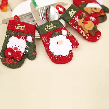 Mini kalėdinių stalo įrankių indų laikikliai su kabančia virve mini sidabrinių indų laikikliai Saldainių dangteliai Padėkos dienos dovanų šventė