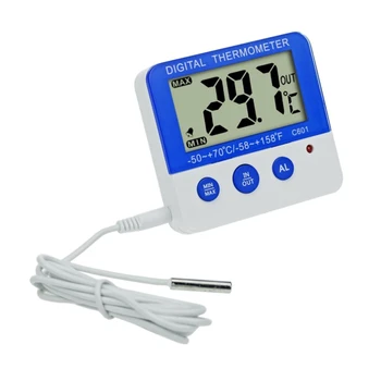 Mini šaldytuvas Termometras šaldiklis LCD ekranas aukštos / žemos temperatūros aliarmas magnetinis