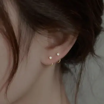 Minimalistinės merginos Auskarų vėrimas Miegas Nešiojami ausų papuošalai Korėjietiško stiliaus moteriški auskarai Kremzlės spiralė Auskarai Auskarai
