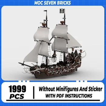 Moc statybiniai blokai Piratų laivo modelio technologija Plytų 
