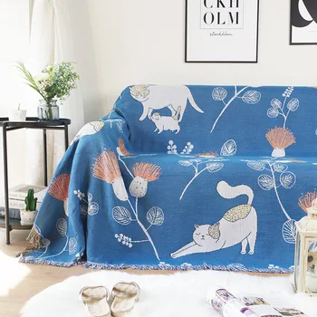 Moderni miela antklodė ir meta Dvigulės lovos užvalkalas dulkėms atsparus animacinis katinas katės sofos rankšluostis dvipusis Anime sofos antklodė su kutais