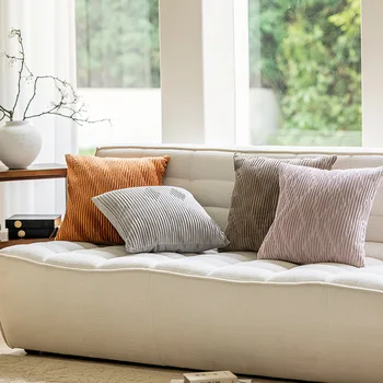 Modernus paprastas pliušinės pagalvėlės užvalkalas Nordic Wave Fold Art Design Home Decor Soft Sofa Living Room Bedroom Sofa Pillow Author 45*45