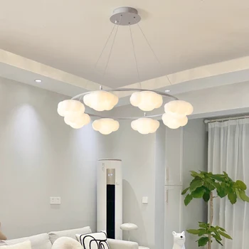 Modernūs LED pakabinami žibintai Akrilo debesų pakabinama lempa naktiniam valgomojo stalui Svetainės armatūra Namų dekoras Vidaus apšvietimas