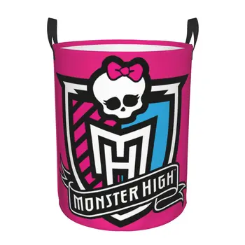Monster High Logo Skalbinių krepšys Sulankstomos lėlės Drabužiai Trukdo mažiems vaikams Žaislų laikymo dėžė