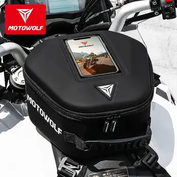 Motowolf vandeniui atspari motociklo kuprinė didelės talpos motociklo degalų bako krepšys daugiafunkcinis juodas mobilus navigacijos paketas