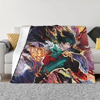 My Hero Academia Izuku Midoriya antklodė minkšta flanelinė vilna Šilta anime manga mesti antklodes biuro patalynei sofos lovatiesės