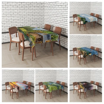Namų staltiesės valgomojo stalams dekoruoti ir stačiakampiai stalo priedai Neperšlampamas audinys Staltiesė nuo dėmių