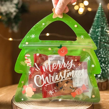 Nauja vakarėlio rankinė Kalėdinių saldainių sausainių pieno saldainių pakavimo krepšys Naujųjų metų kamuolio dovanų dekoravimas