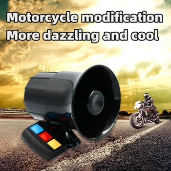 Naujas 12V 3 tonų garsas Garsus automobilio garsinis signalas Motociklas Įspėjamoji signalizacija Policijos gaisro sirenos rago garsiakalbis Automobilių aksesuarai Moto 20W