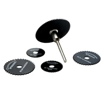 Naujas 6vnt/komplektas Metaliniai HSS diskiniai pjūklo ašmenų pjovimo diskai Ribinis ratas rotacinių įrankių elektrinių pjovimo įrankių rinkiniui