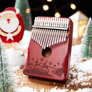 Naujas pirštų fortepijonas Kalimba 17 Key Finger Harp Portable 17 Keys Handheld Mahogany Solid Wood Muzikos instrumentas Vaikams Dovana