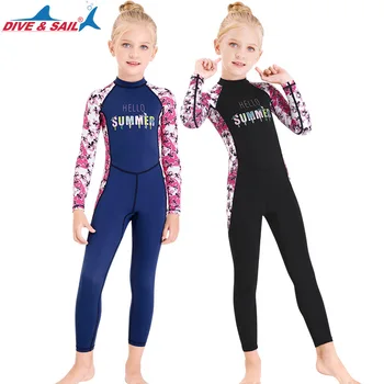 Naujas vaikiškas nardymo kostiumas Neoprenai Wetant Suit UV Protection Children Keep Warm One-piece Long Sleeves UV Protection maudymosi kostiumėliai