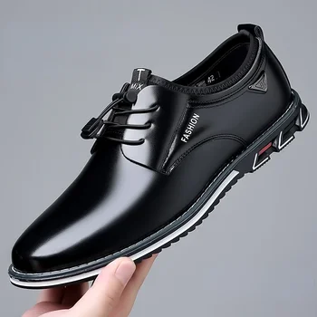 Nauji verslo laisvalaikio batai vyrams Suvarstomi oficialūs batai vyriškiems juodos odos oksfordams plius dydžio vestuvių vakarėlio biuro suknelės batai