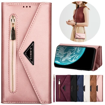 Naujo stiliaus piniginė Ladies Shoulder Bag odinis dėklas, skirtas Huawei P40 P30 Lite P20 Mate 20 Lite 10 Pro P Smart 2019 Y6 Y7 2019 Honor