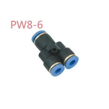 Nemokamas pristatymas 10vnt PW8-6 plastikinė oro tvirtinimo jungtis, pneumatinis Y Union tee reduktorius nuo 8mm iki 6mm vamzdžio montavimas