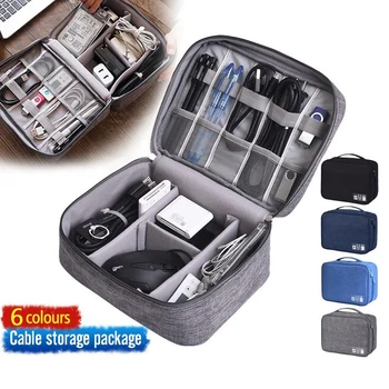 Neperšlampamas elektroninis organizatoriaus krepšys Kelioninis nešiojamas kabelio spaustukas Laikymo dėžutė Elektroniniai priedai Kabeliai Skaitmeninis makiažo krepšys