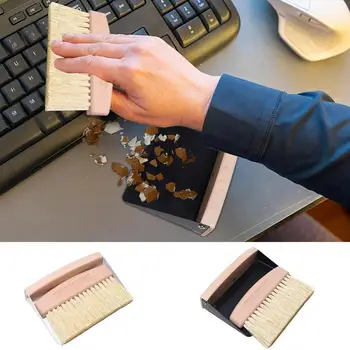 Nešiojamų dulkių ir šepečių rinkinys su medine rankena Paprasto dizaino patvarus šlavimo šluotos rinkinys ryžių klaviatūros valymui Pagrindinis