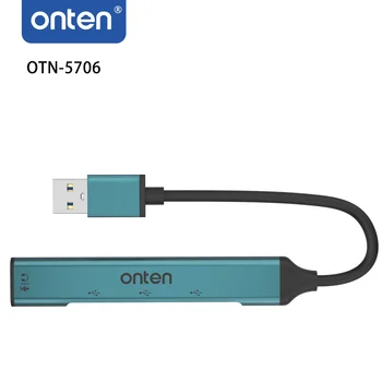 ONTEN 4 IN 1 USB A Į USB 3 PRIEVADŲ ŠAKOTUVAS su 3,5 MM lizdo adapterio garso išvesties mikrofono įvestimi