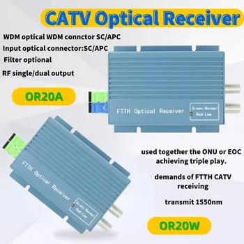 Optinis imtuvas su 2 išvestimis WDM PON OR20A OR20M CATV GPON WDM SC APC optinis mazgas su WDM mikro dvipuse jungtimi FTTH