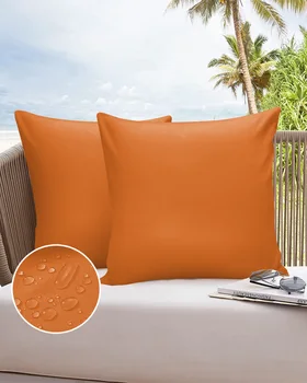 Oranžinė Vienspalvė 2/4PCS Lauko sodo pagalvės užvalkalas Neperšlampamas sofos pagalvės užvalkalas Sodo terasos pagalvėlės užvalkalai Namų dekoras