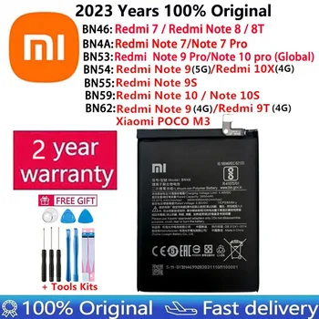 Original BN53 BN54 BN55 BN59 BN62 BN46 BN4A akumuliatorius Xiaomi Redmi Note 7 8 8T 9 9T 9S 10 10S 10X 4G 5G Pro POCO M3 baterijos