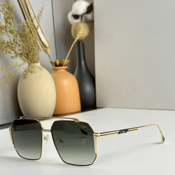 ORIGINAL MOD755 Fashion Square Gold Alloy Frame Vyriški akiniai nuo saulės Gradiento žali lęšiai Antirefleksyvūs moterų poros akiniai