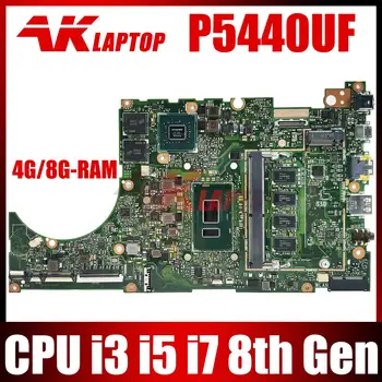 P5440U Pagrindinė plokštė ASUS PRO P5340UF P5440UF P5440FF nešiojamojo kompiuterio pagrindinei plokštei I3-8310U I5-8250U I7-8550U 8GB-RAM 940MX 100% bandymo darbas