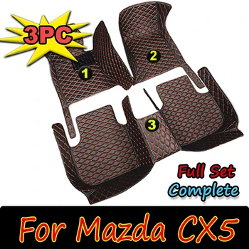 Pagal užsakymą pagaminti odiniai automobilių grindų kilimėliai Mazda CX5 CX-5 2015 2016 Interjero detalės Automobilių kilimai Kilimėliai Kojų pagalvėlės Priedai