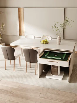 Pakabinamas plokščias uolų salos valgomojo stalas, mahjongo stalas, dvigubos paskirties modernus minimalistinis ir aukščiausios klasės