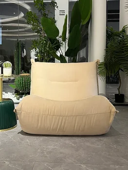 Paprasta moderni laisvalaikio kėdė, formuota medvilninė tingi sofa, dizainerio vikšras vienvietė atlošiama kėdė