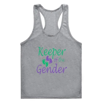 Party Gender Reveal Purple And Green Keeper Of The Gender Premium gym gym clothing men men Print Cotton Young men tank top men N