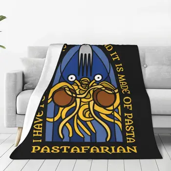 Pastafarian Fleece Throw Blankets Flying Spaghetti Monsterism FSM Religion Church Blankets Bed Outdoor Ultra Soft Shoes Throws