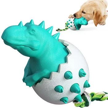 Pet Supplies Popular Dinosaur Egg Dog Molar Stick daugiafunkcis kramtomasis guminis dantų šepetėlis Žaisliniai šuniukai