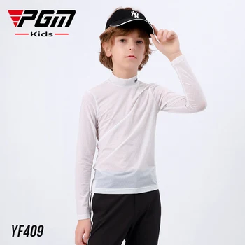 PGM Junior Golf Clothing 2023 Berniuko apvalūs/stovintys apykaklės apatiniai marškiniai Drabužiai Mada Vaikų drabužiai Nuo saulės apsaugantys drabužiai