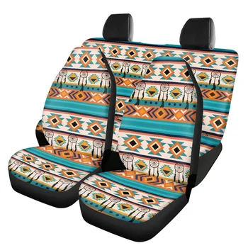 Pietvakarių Nativa Indijos genčių actekų spausdinimas Universalūs automobilinių sėdynių dangteliai Etninių automobilių sėdynių apsauga Priekinės ir galinės sėdynės dangtelis