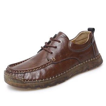 Plius dydis 38-47 Vyriški natūralios odos batai Vyriški verslo laisvalaikio batai 